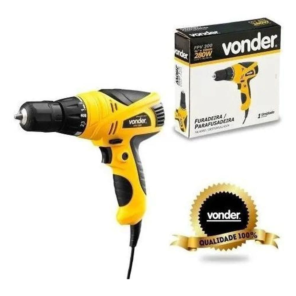 2X Parafusadeira E Furadeira 3/8 Pol 280W Fpv-300 Vonder