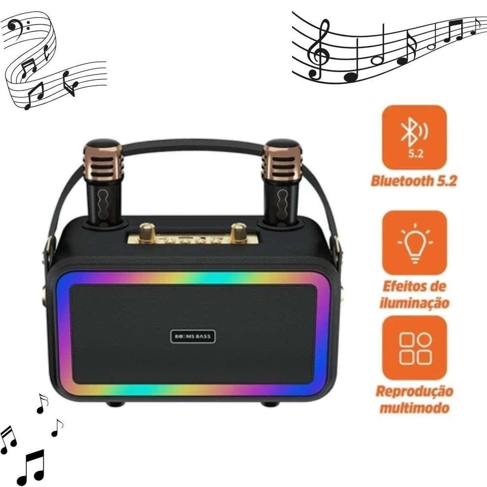 Caixa De Som Com Microfone Diversão Com Família Rápida