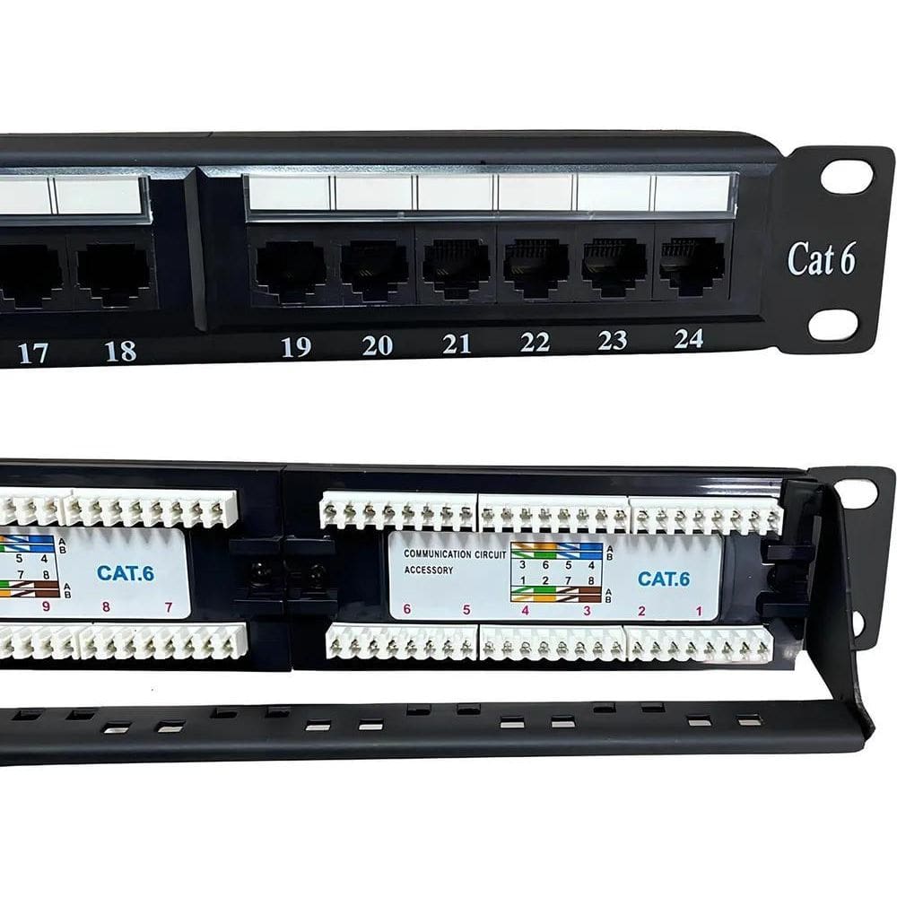 2X Patch Panel 24 Portas Cat6 Rj45 Rede Lan Utp Certifica Gi