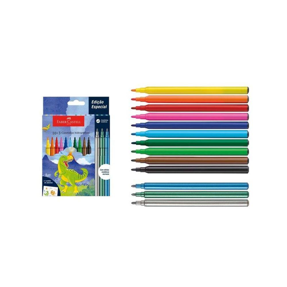Canetinha Dinossauro 10+3 Cores