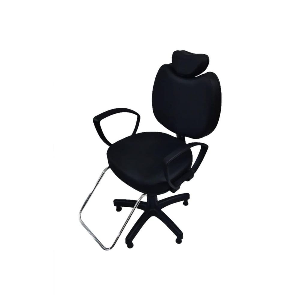 Cadeira Para Salão De Beleza Com Encosto Fixo Preto