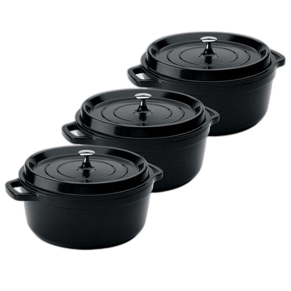 Kit Caçarola Hercules Cerâmica Indução Preto 4,3L x3