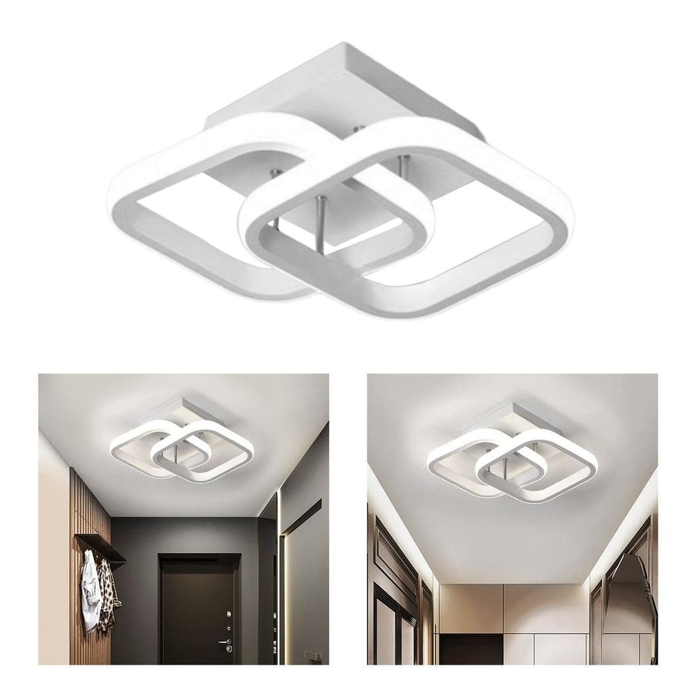 Lustre De Teto Led Para Banheiro 24X20X12,5Cm - Branco