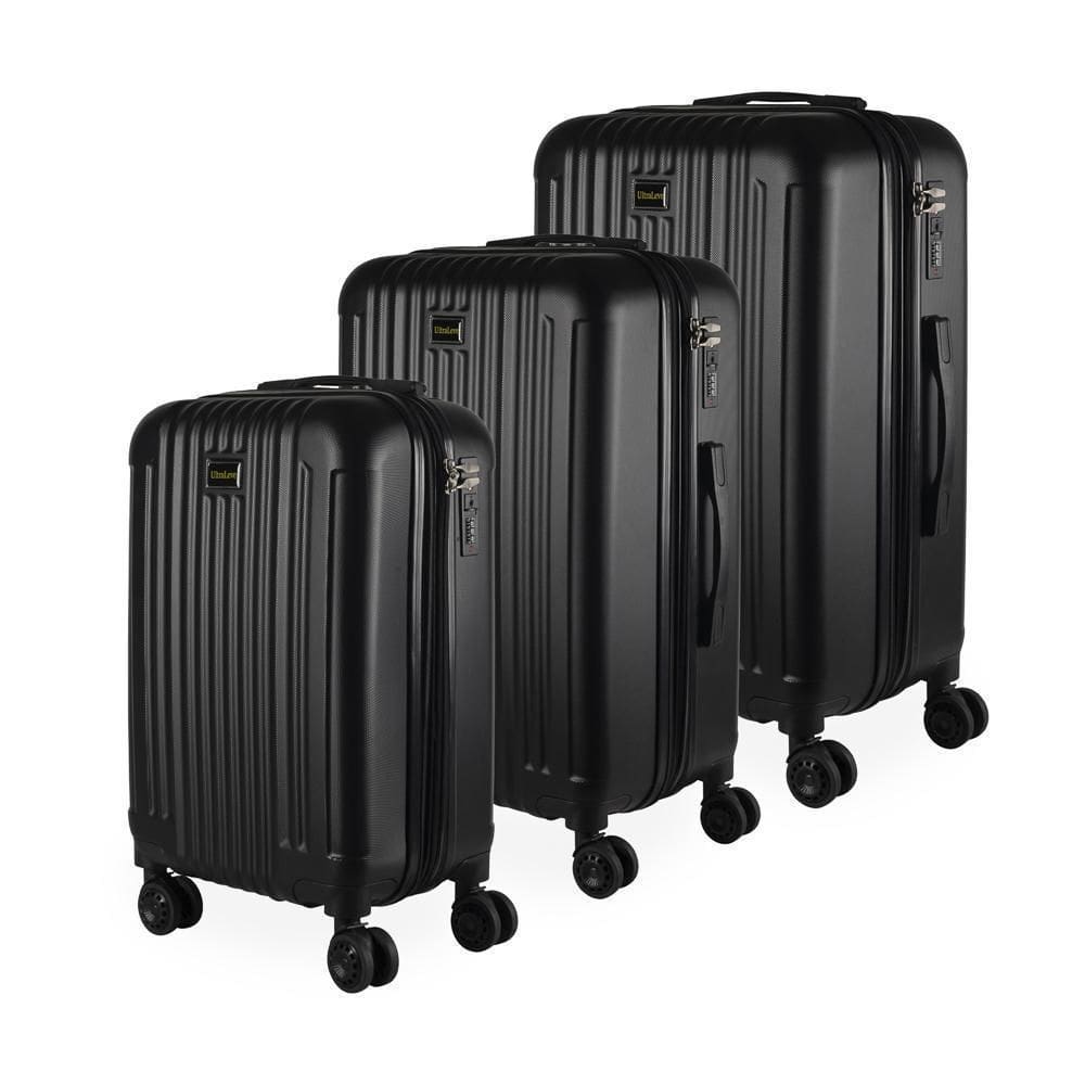 Conjunto 3 Malas 35Kg + 23Kg +10Kg Expansível Preta Maldivas