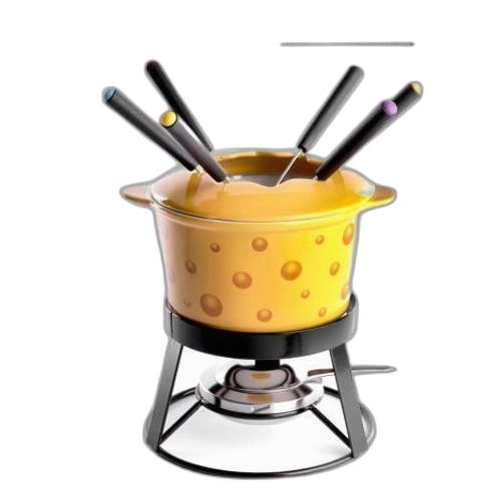 Conjunto Fondue 11 Peças De Cerâmica 1 Lts Lana