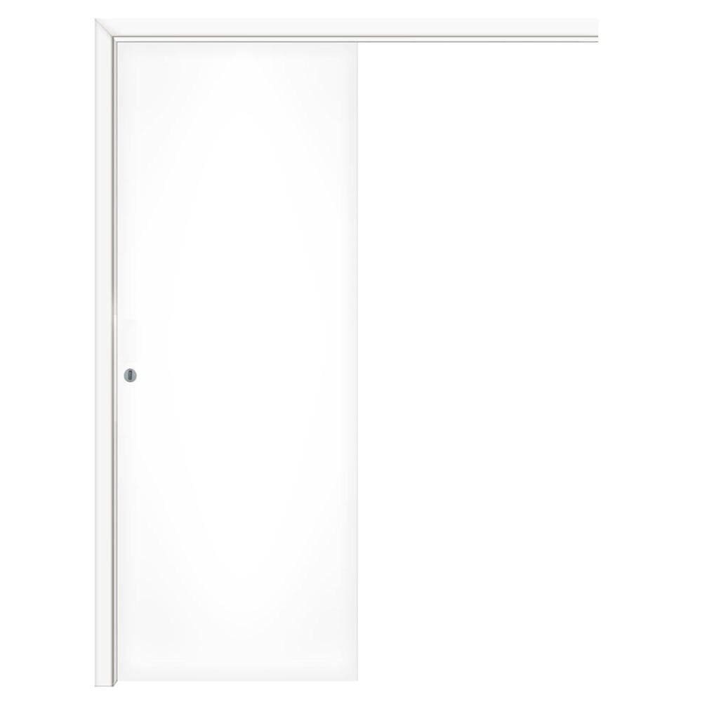 Kit Porta de Correr Interna Pinhal 20 a 25 cm, Branco UV Acabado, 213 x 95 cm