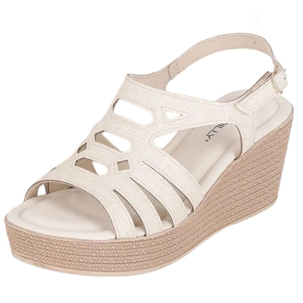 Sandália Feminina Anabela Salto Media Elegante Piccadilly