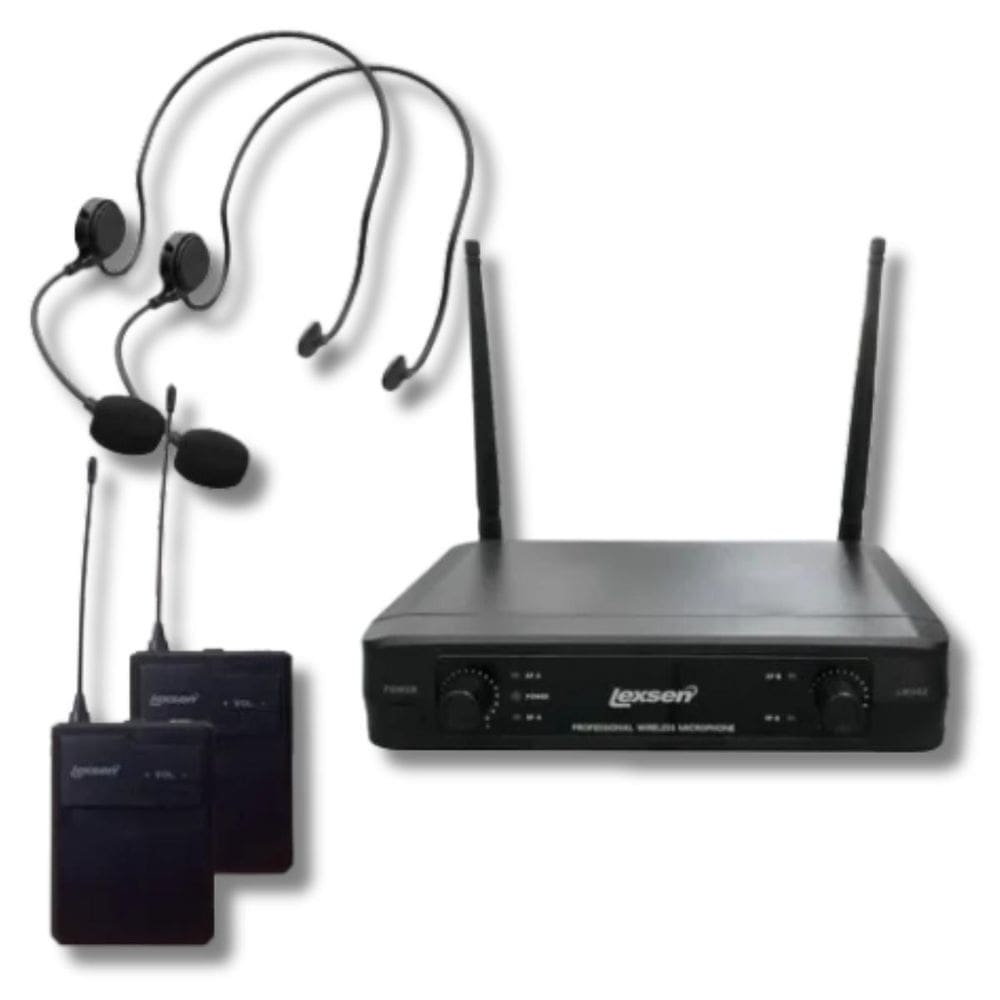Microfone Headset Sem Fio Duplo Lexsen Lm502Hh