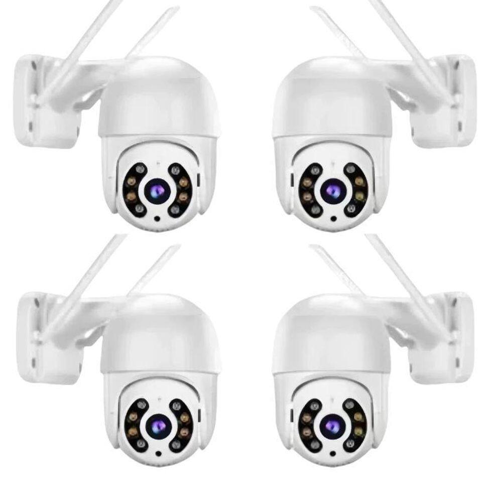 Kit 4 Câmera Segurança Wifi Ip Prova Dágua Infravermelho