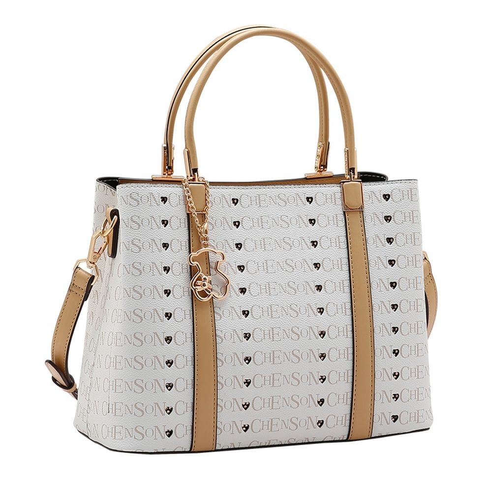 Bolsa Feminina Coração Transversal Ursinho Strass Chenson