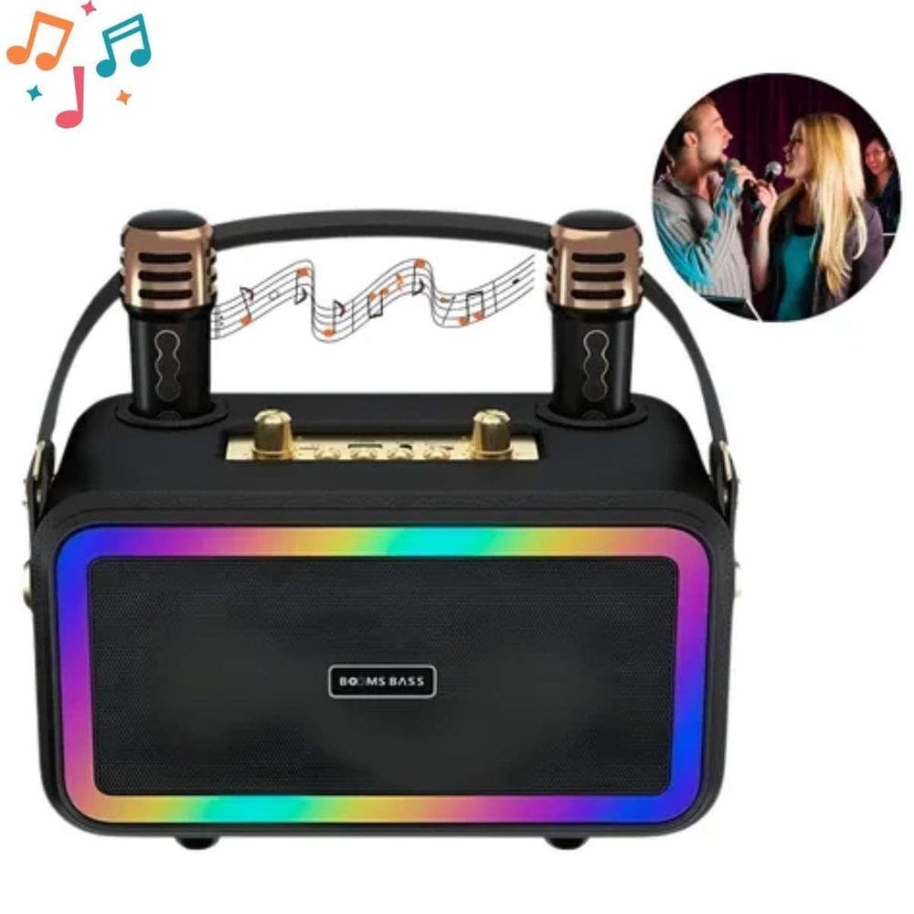 Caixa De Som Karaoke Portátil Diversão Com A Família Sempre