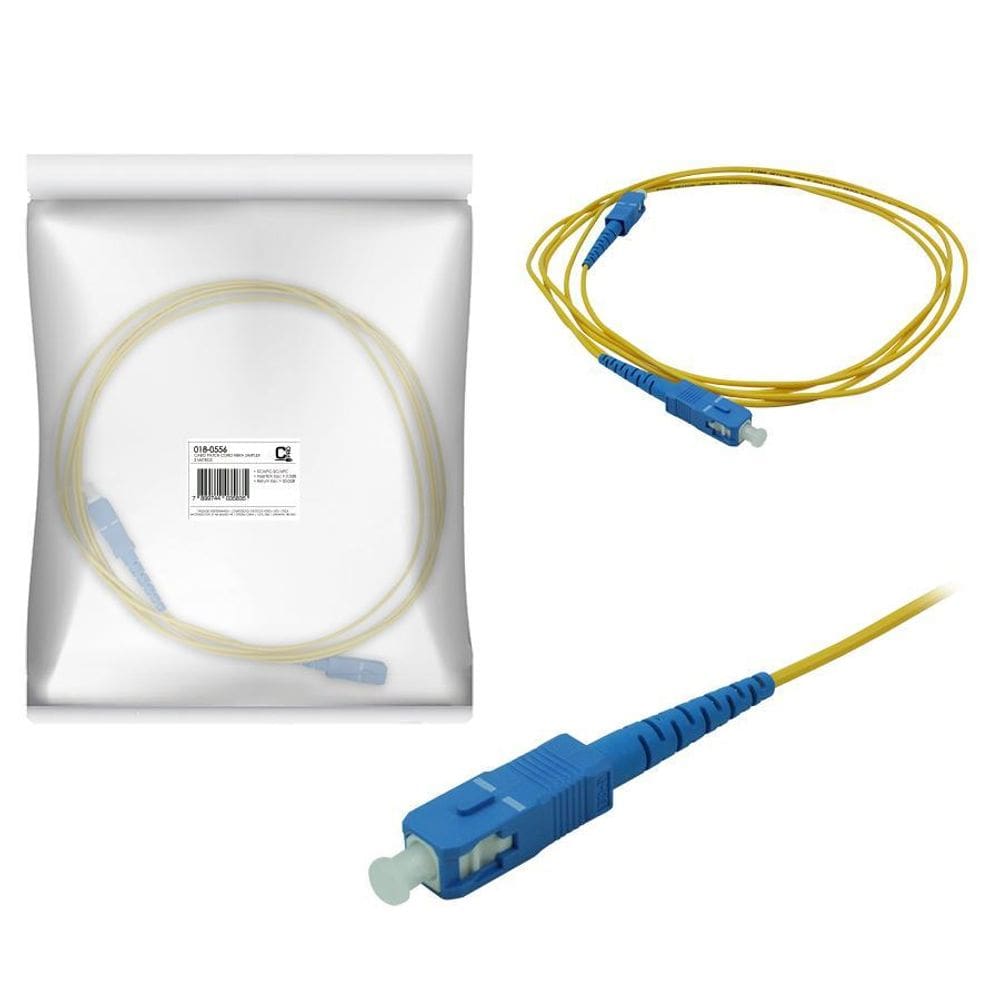 Cordão Cabo Óptico Simplex Sm Sc/Upc X Sc/Upc - 3 Metros