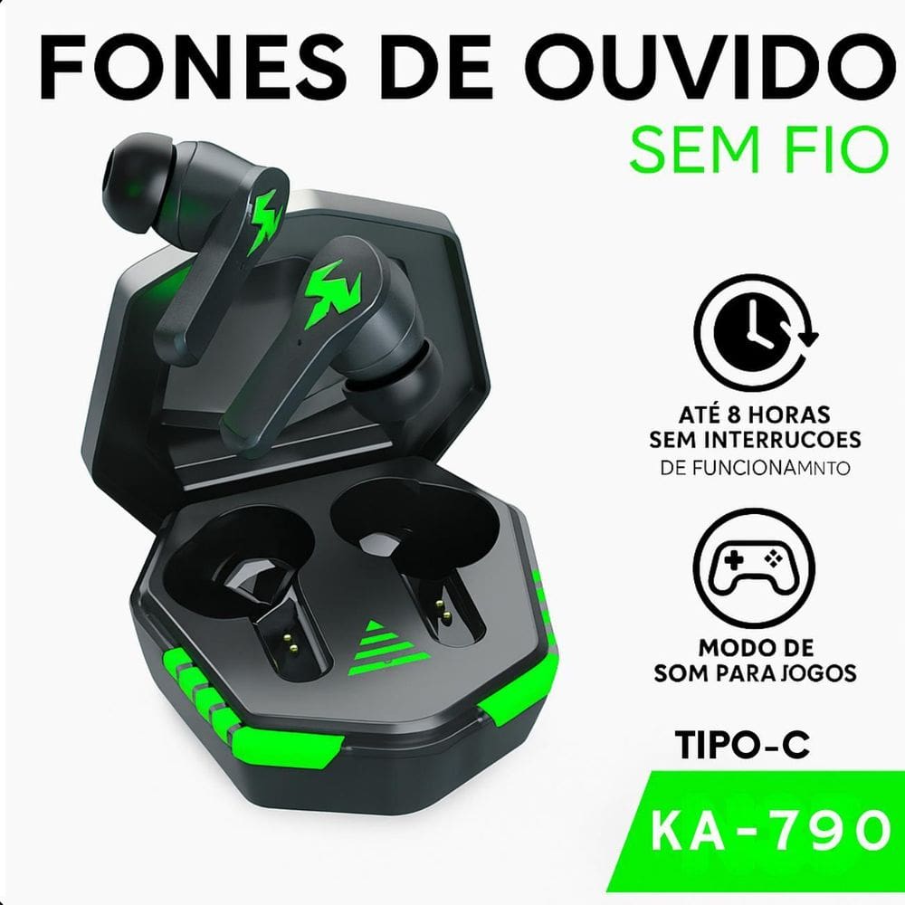 Fone De Ouvido Gamer Bluetooth Com Som Nítido E Microfone Direcional