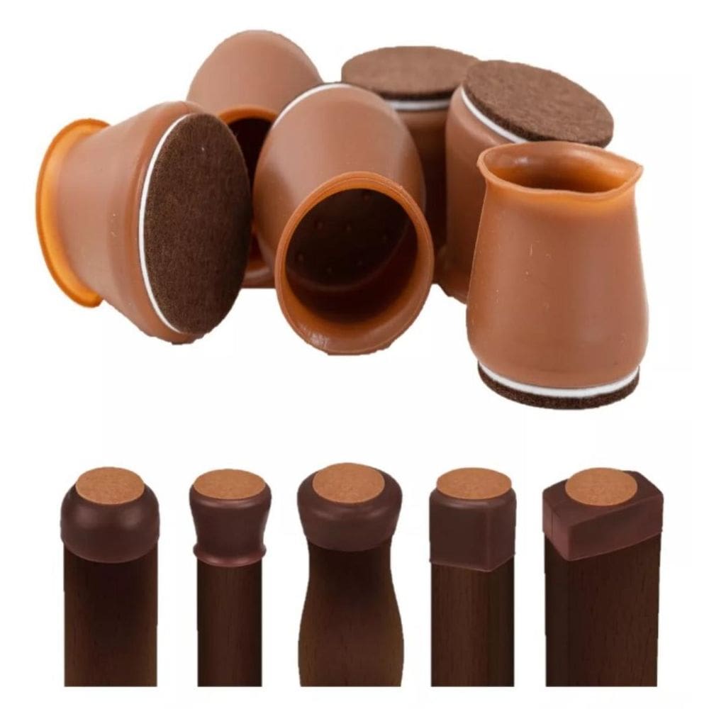 16 Ponteira Para Pé Cadeira Mesa Feltro