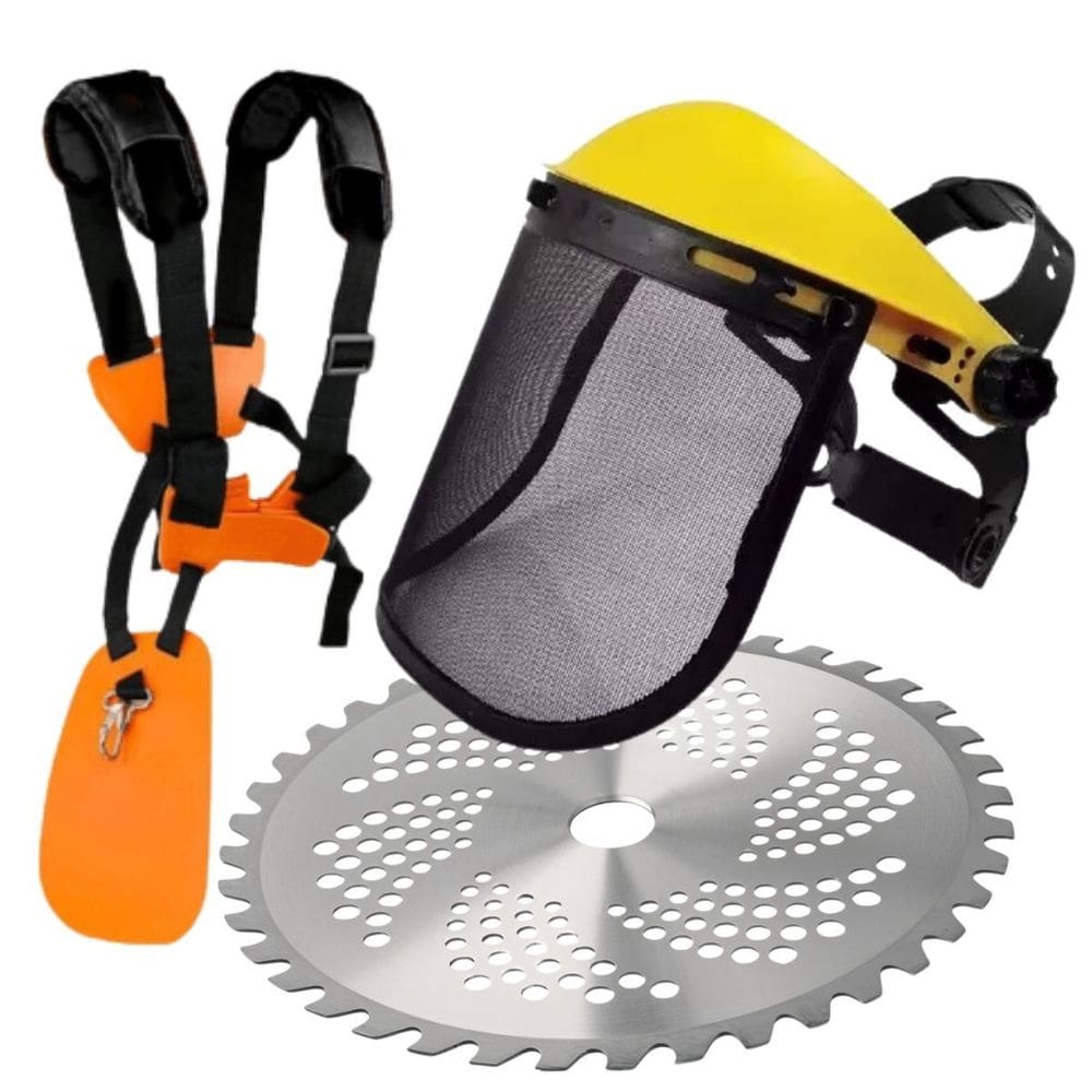 Protetor Facil Cara Rosto Roçadeira + Cinto + Disco