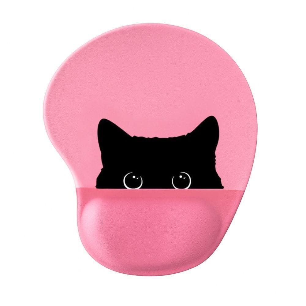 Mousepad Ergonômico Estampado Gato Rosto Rosa - Liongames