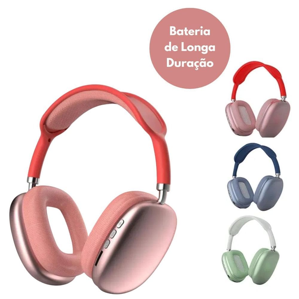 Fone Headphone Bluetooth Wireless Extra Bass P9 Som Claro
