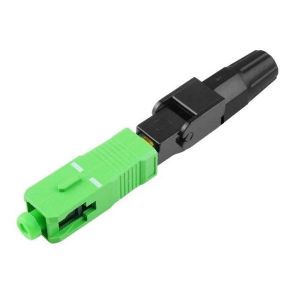 Kit Com 100 Conector Optico Rapido Fibra Optica Verde Sc Apc