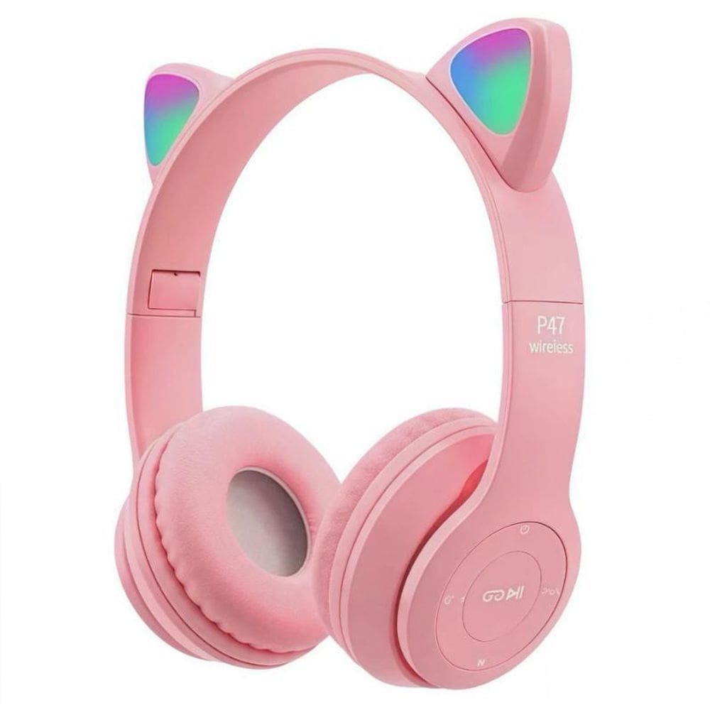 Fone De Ouvido Gatinho Bluetooth Infantil Led