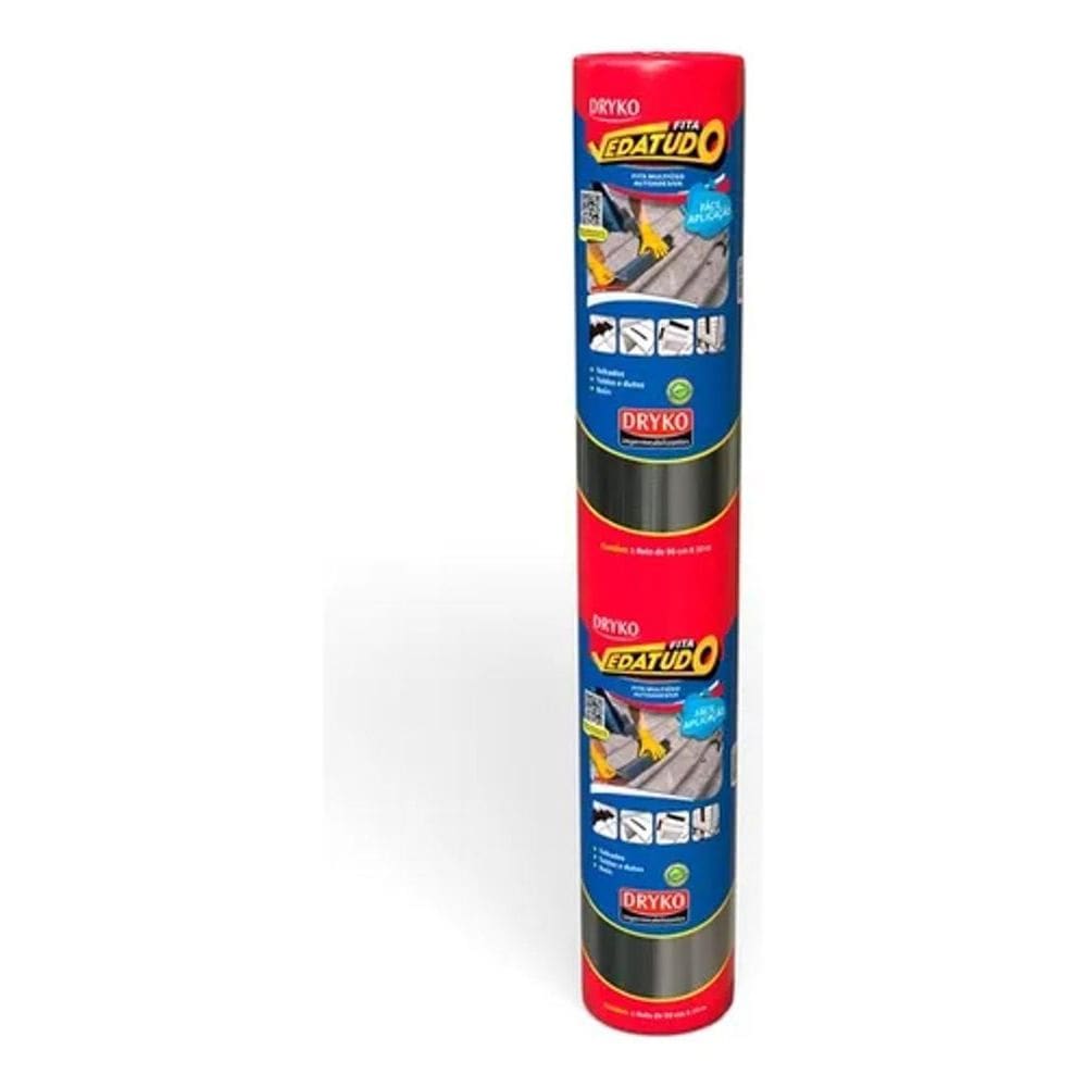 Fita Asfaltica Autoadesiva Aluminio 0,65Mm 90Cmx10M Dryko