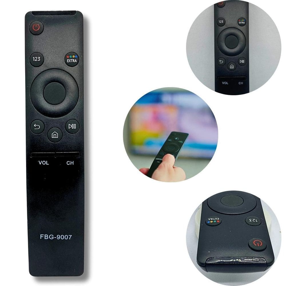 Kit Controle Compatível Com Samsung 4K - Fbg- 9007- Pilha