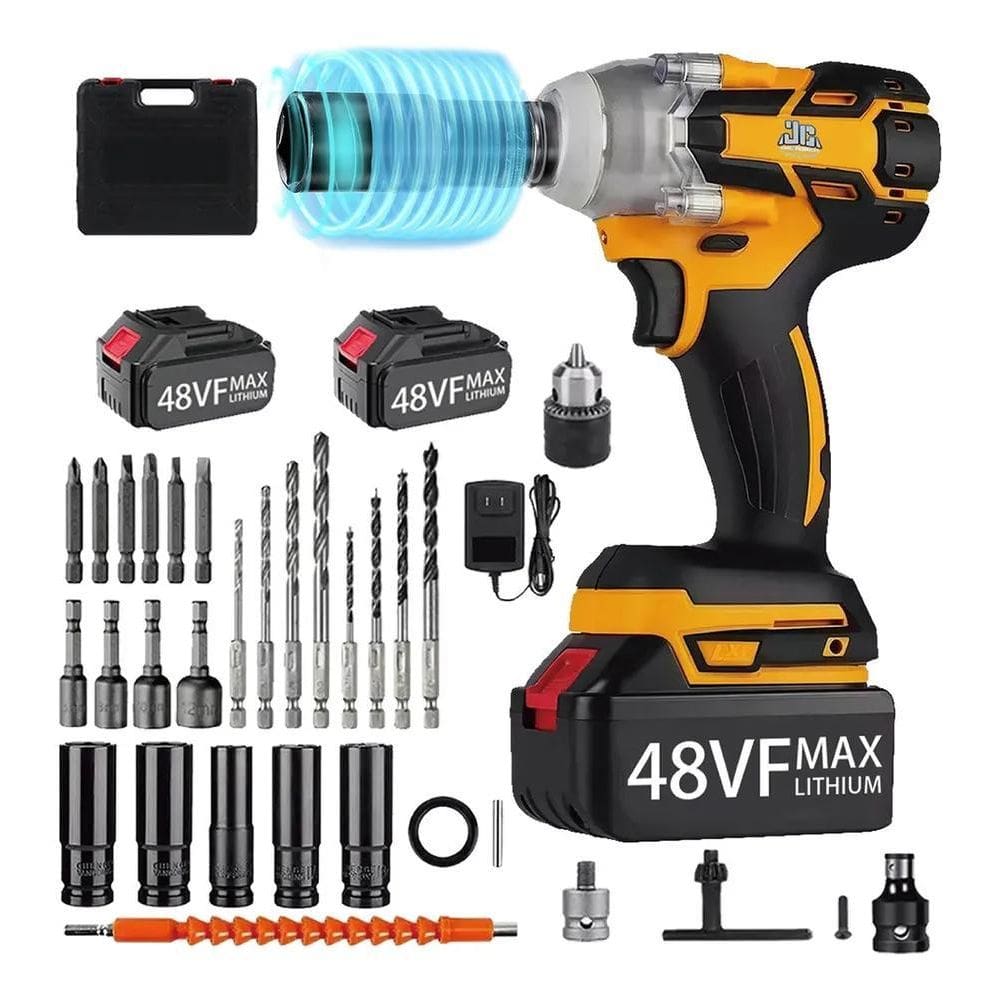 2X Jc 35 Pcs Parafusadeira Chave De Impacto 2 Bateria Lítio