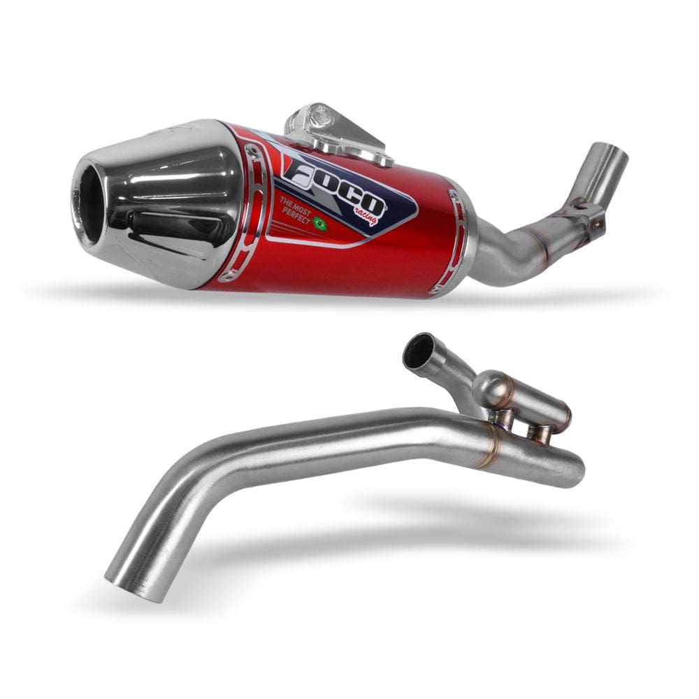 Escapamento Foco Racing Strong F1 Honda Crf 300f Vermelho Alto Brilho