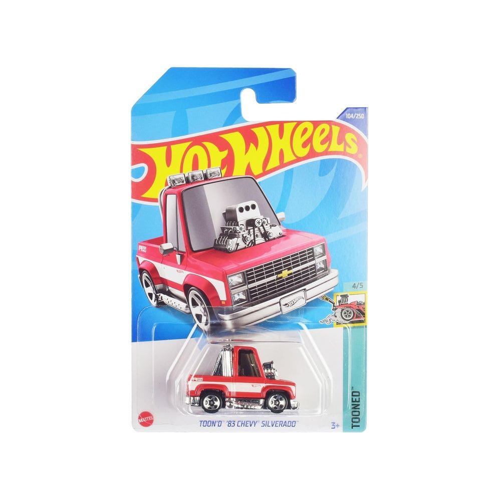 Carro de brinquedo Hot Wheels HHF50 Round `83 Chevy Silverado Red