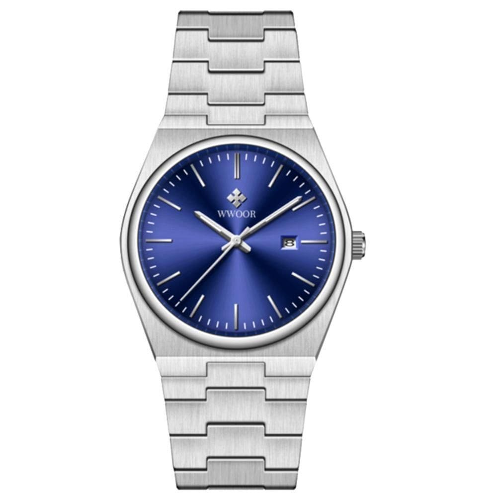 Relógio De Pulso Esportivo Aço Inoxidável Automatico Casual Azul