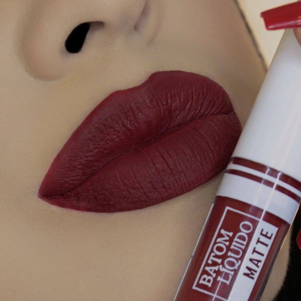 Batom Líquido Matte Mahav Cor Grená