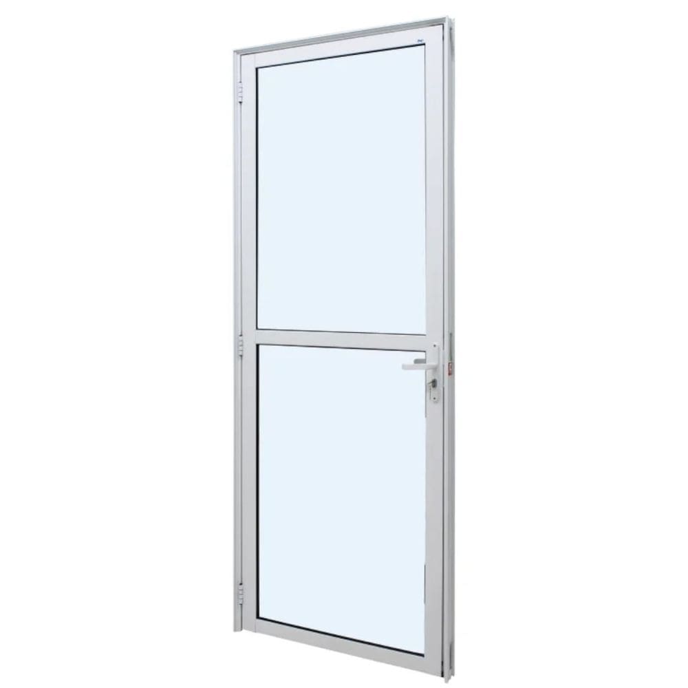 Porta de Vidro PA1 Perfecta 1 Folha 215x80cm Branca Esquerda - 1074-3382 - JAP