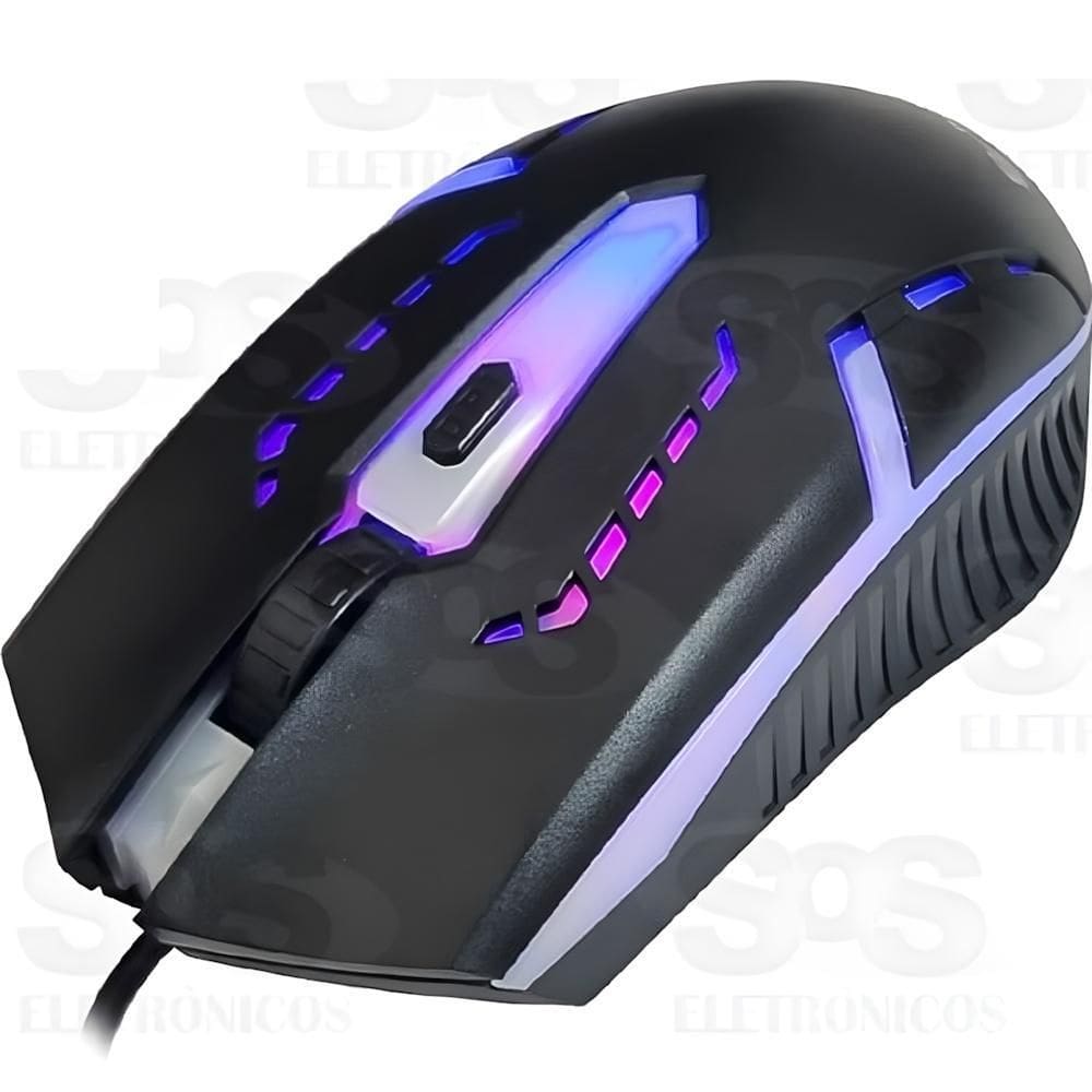 Mouse Gammer Com Fio Ergonomico Sensor Óptico Rgb Led Jogos
