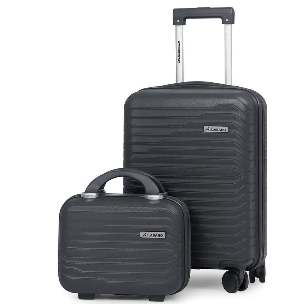 Kit Mala De Bordo 10kg + Frasqueira De Viagem Em Polipropileno Zíper Anti Furto 360º - Portland - Allabard Grafite