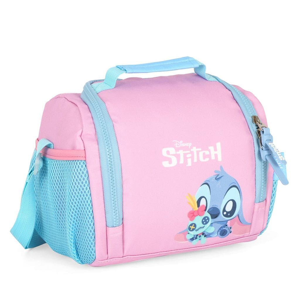 Lancheira Térmica Stitch Bebê Escola Transversal Rosa Luxcel