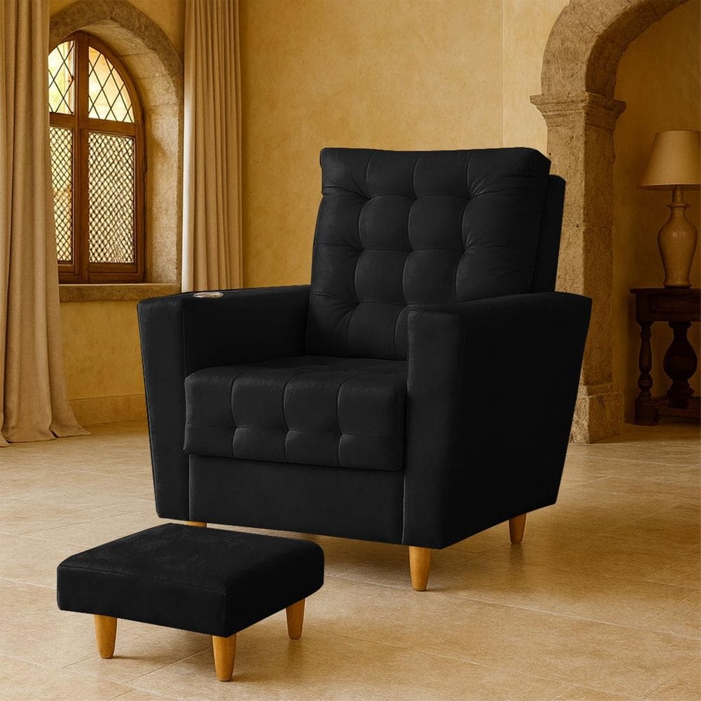 Poltrona de Amamentação Melissa Puff Preto