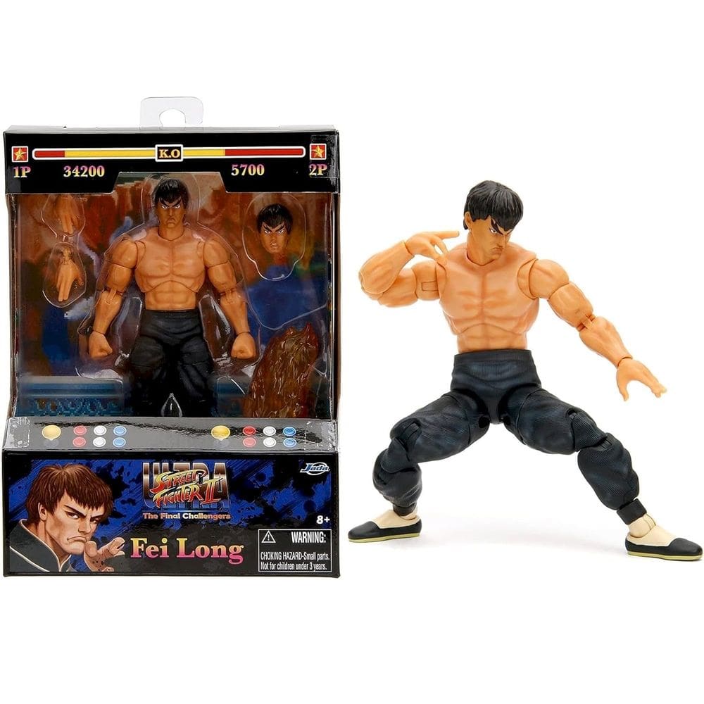 Boneco Fei Long Street Fighter 2 Jada Toys Articulado Figura