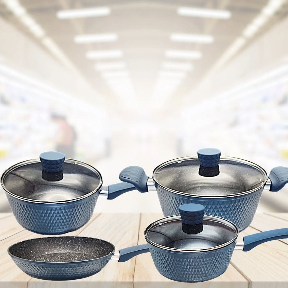 Jogo de Panelas 4 Peças Indução Azul