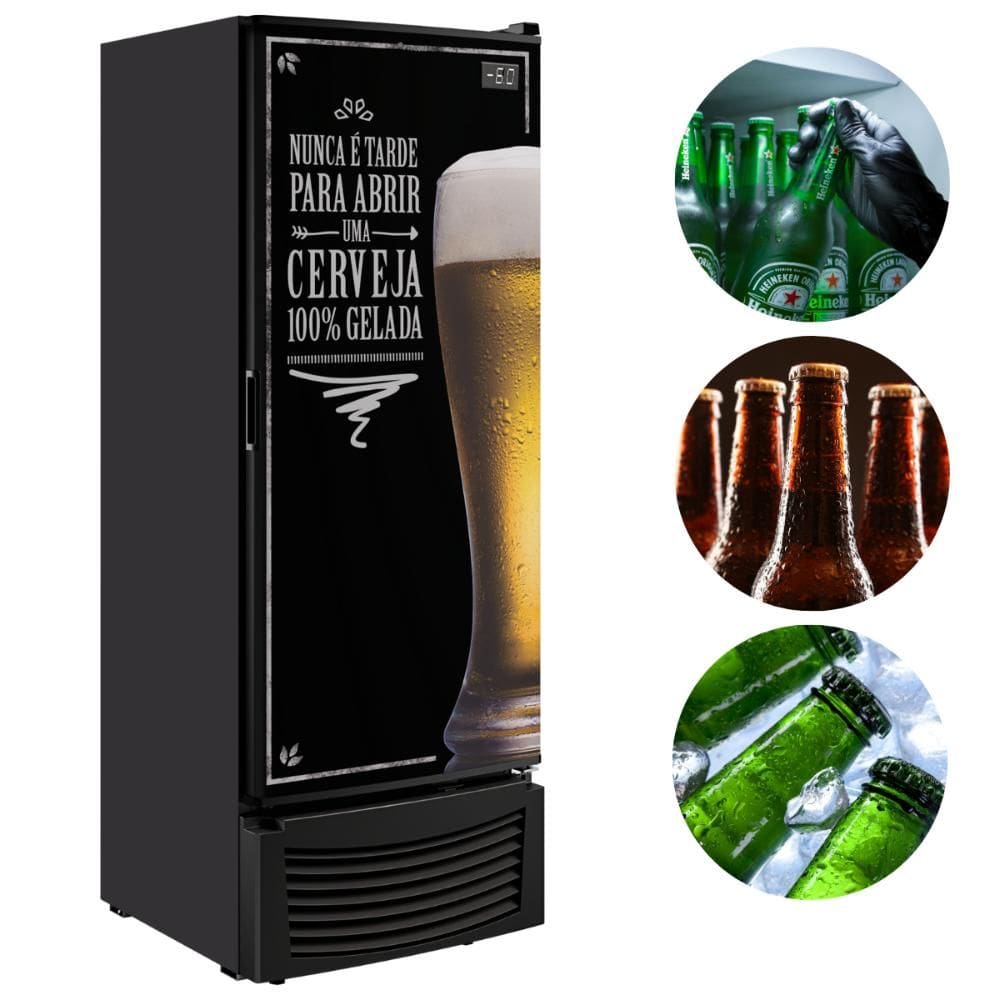 Cervejeira Vertical Conservador 402 Litros Frost Free Porta Cega Adesivada VCFC406C Fricon