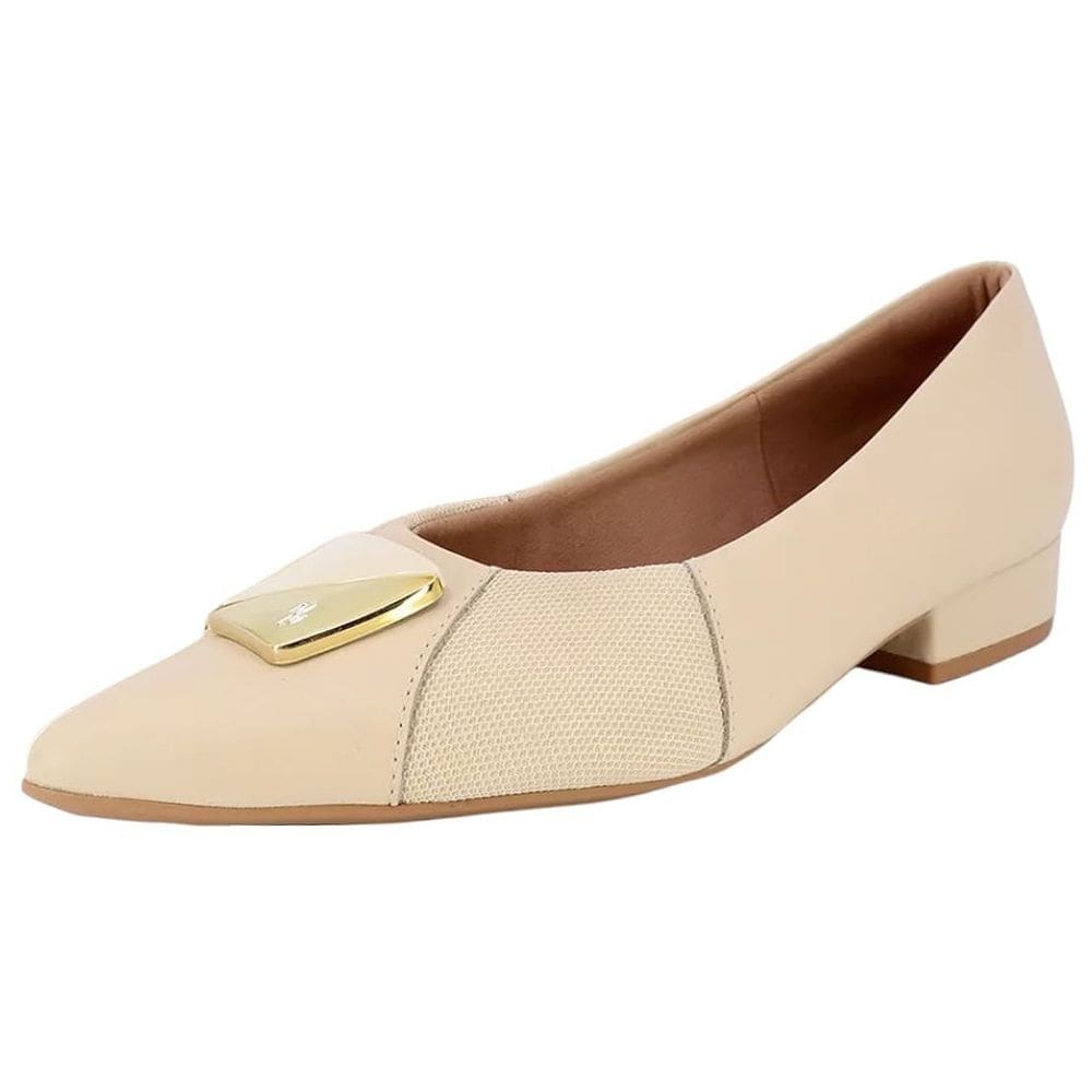 Sapatilha Scarpin Feminina Couro Conforto Bico Fino Usaflex