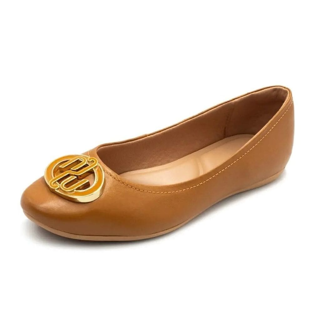 Sapatilha Feminina Conforto Monograma Couro Maciez Usaflex