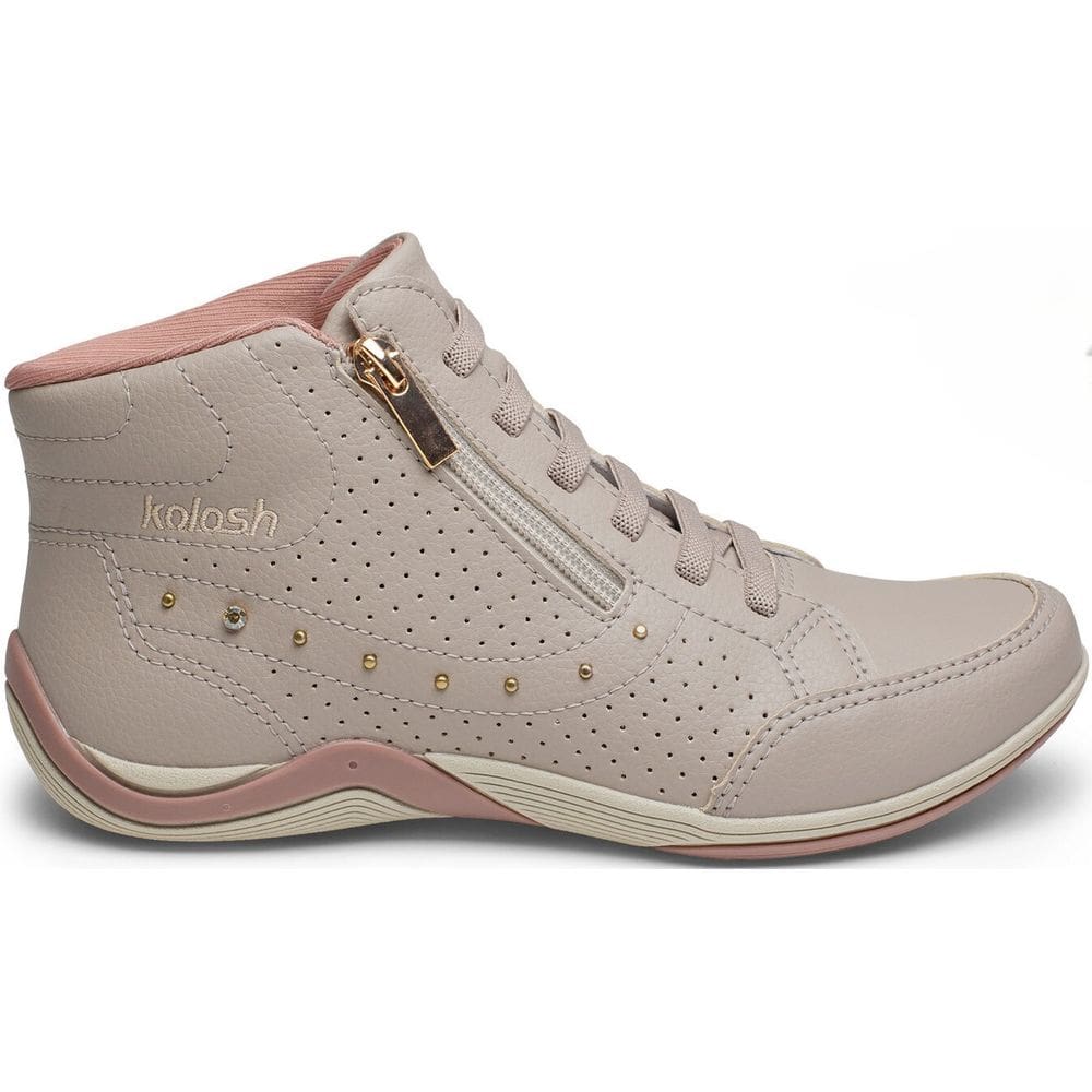 Tênis Casual Feminino Kolosh Bota Calce Fácil Ziper