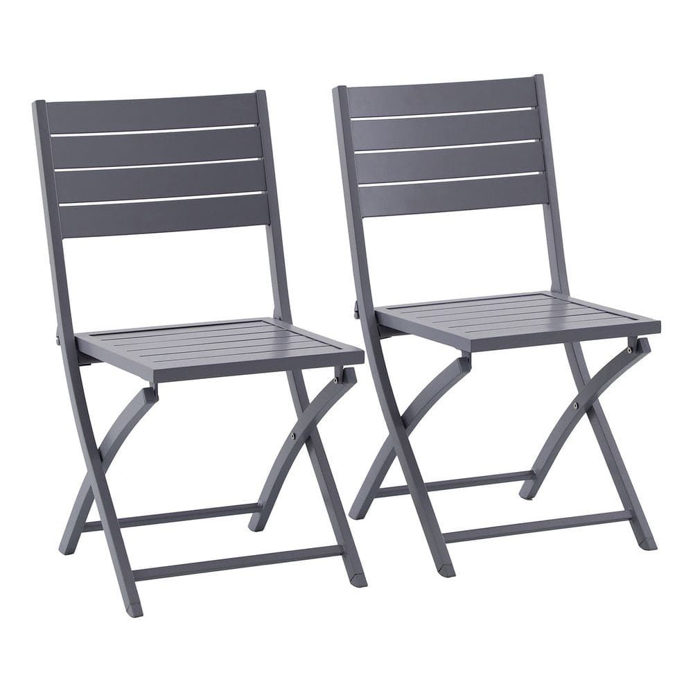 Conjunto De Jardim Aluminio Cinza Granito 2 Cadeiras