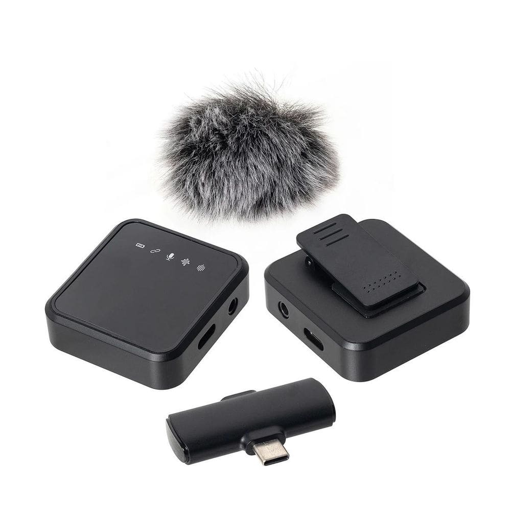 Microfone De Lapela Duplo Anti Ruído Sem Fio Redondo Premium