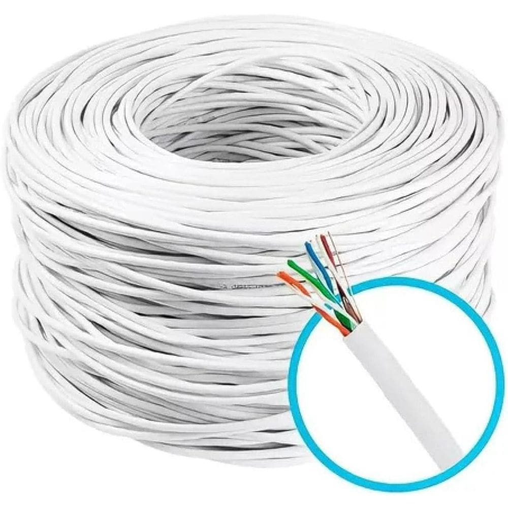 200 Metros Cabo De Rede E Cftv Cat5 Branco Internet E Camera
