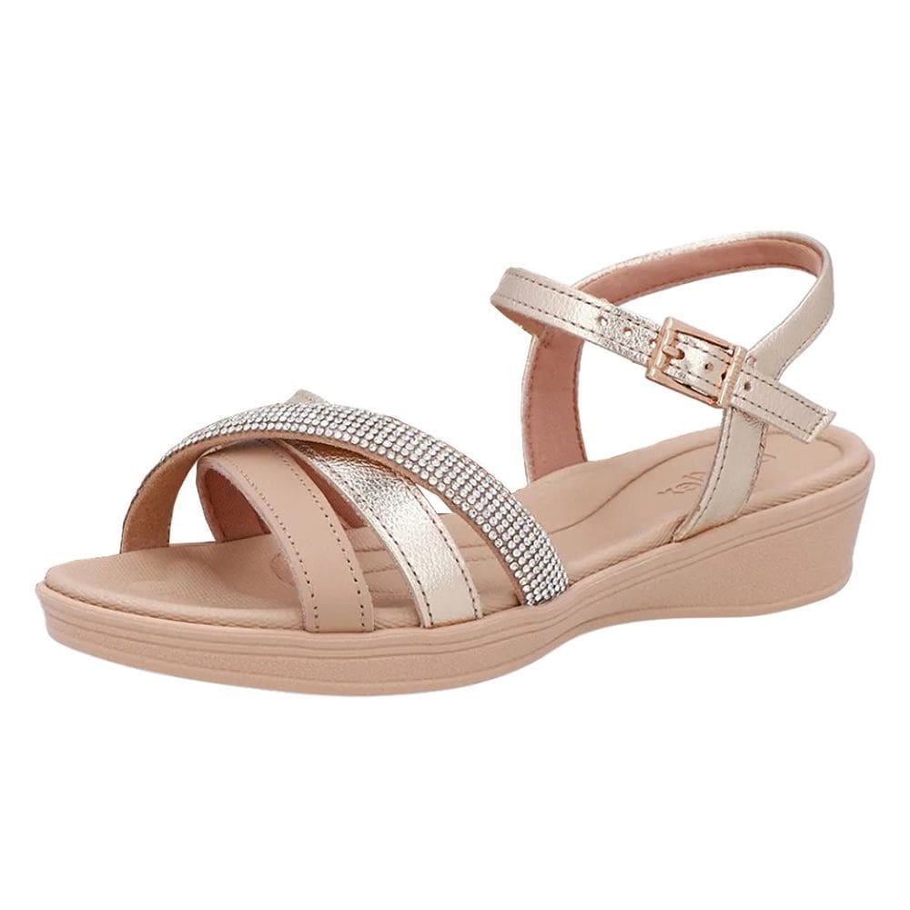 Sandalia Feminina Anabela Baixa Ajustavel Conforto Usaflex