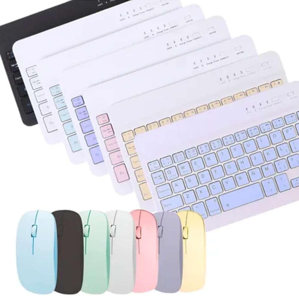 Kit Teclado Mouse Bluetooth Compacto Para Home Office