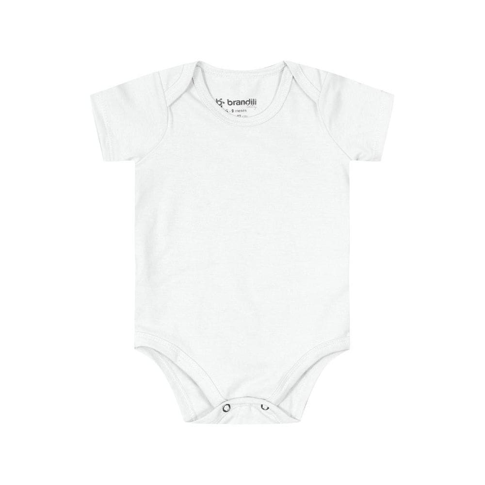 Body bebê unissex em cotton Brandili-Branco