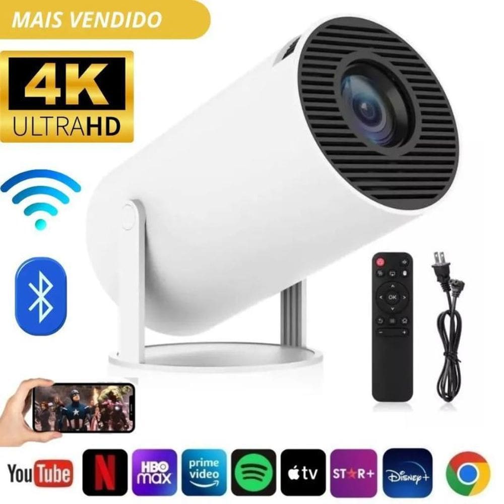 Projetor Smart 4K Portátil Wifi 1080P Hd Hy300 Bluetooth Usb