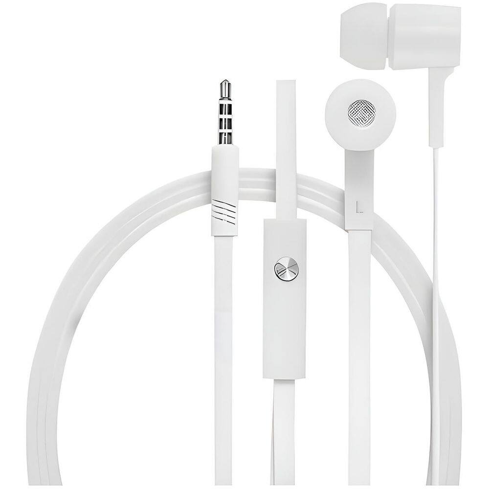 Fone Intra-Auricular Branco Com Microfone Anti-Ruído 3,5Mm