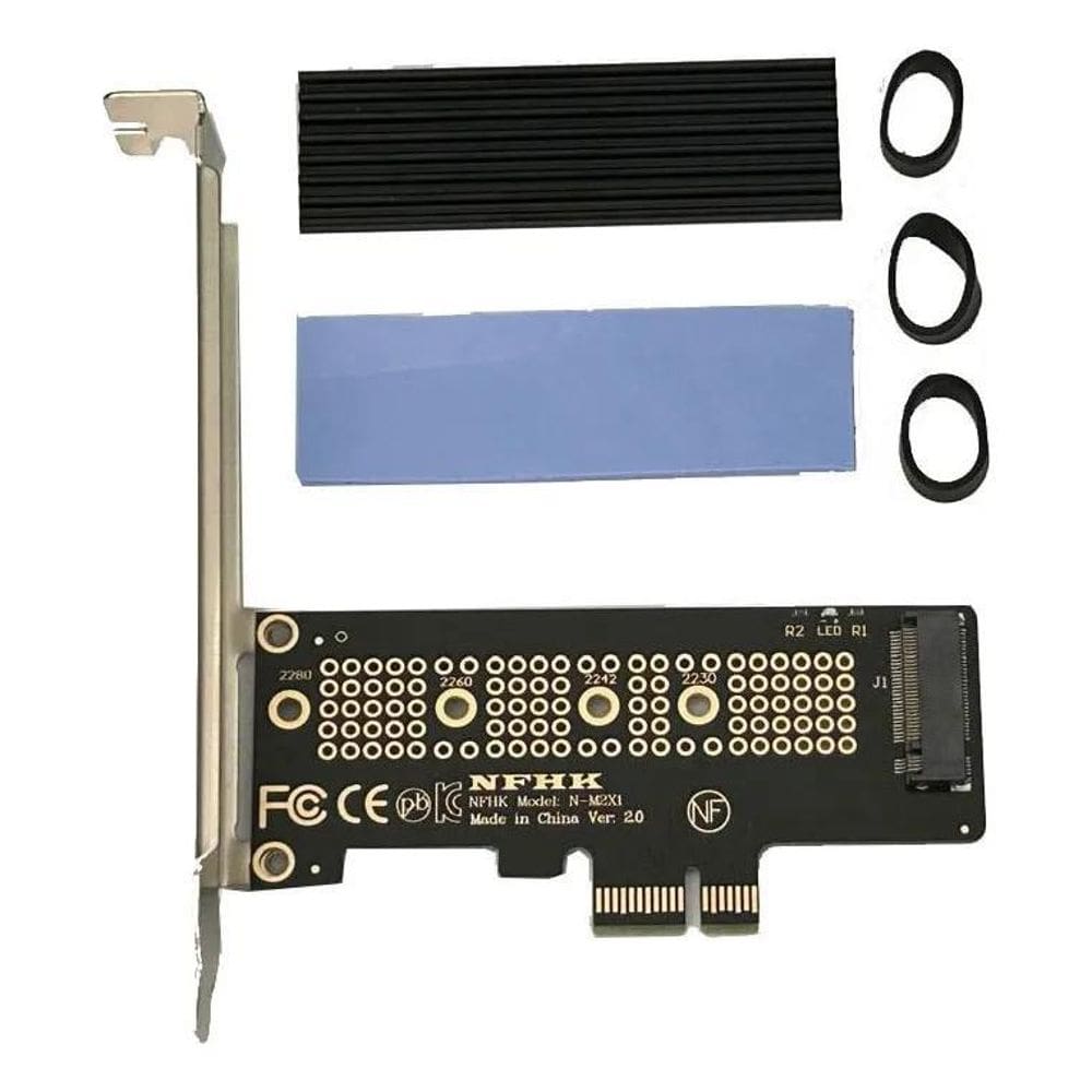 2X Adaptador Ssd M2 Nvme Para Pci-Express X1 + Dissipador Ca